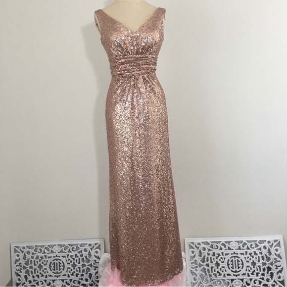 christina wu rose gold sequin dress Christina Wu Celebration 22167 main image 1